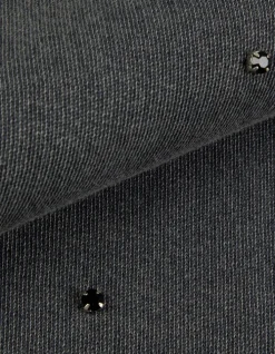 Sweat gris broderies strass Femme