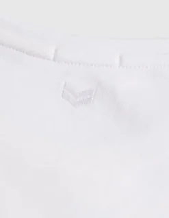 Tee-shirt col rond blanc broderie chevrons dos Femme