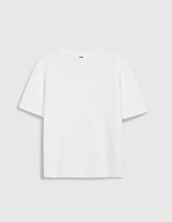 Tee-shirt col rond blanc visuel canette et messages Femme