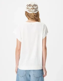 Tee-shirt col rond blanc visuel piments et messages Femme