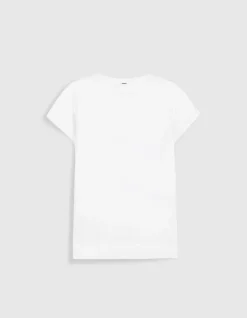 Tee-shirt col rond blanc visuel piments et messages Femme