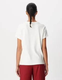 Tee-shirt col rond blanc visuel immeuble Femme