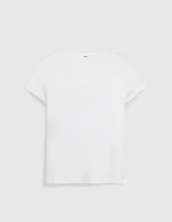 Tee-shirt col rond blanc visuel immeuble Femme