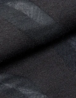 Tee-shirt col V noir motif zèbre en transparence Femme