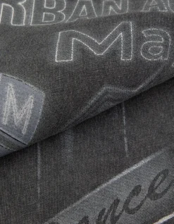 Tee-shirt gris print immeubles et messages Femme