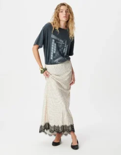 Tee-shirt gris print immeubles et messages Femme