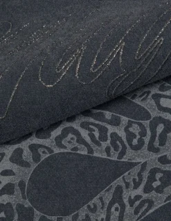 Tee-shirt gris visuel serpent et message métallisé Femme
