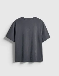 Tee-shirt gris visuel serpent et message métallisé Femme