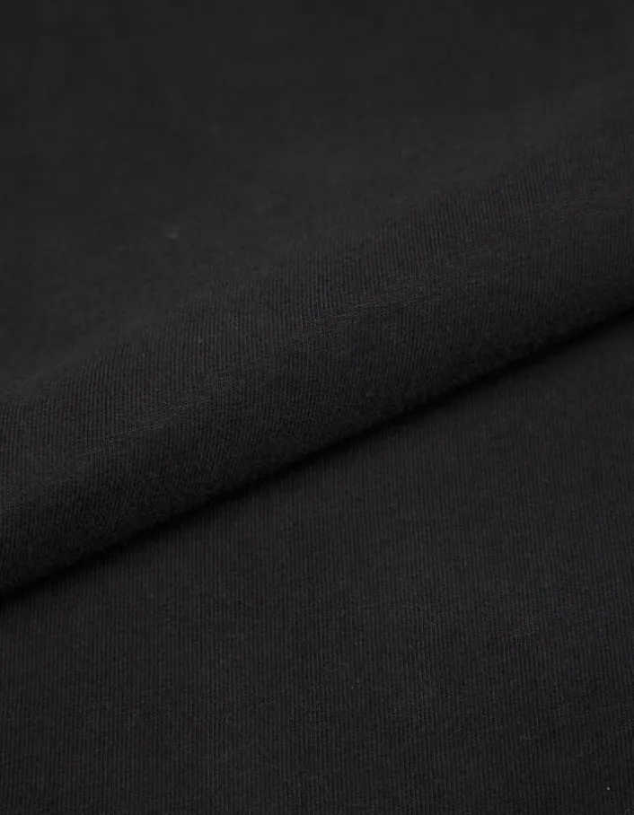 Tee-shirt mi-long noir avec ceinture amovible Femme