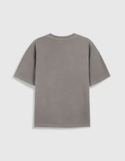 Tee-shirt oversize gris délavé visuel aigle Femme