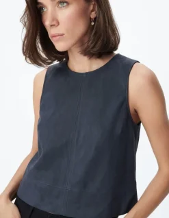 Top loose gris sans manches Femme