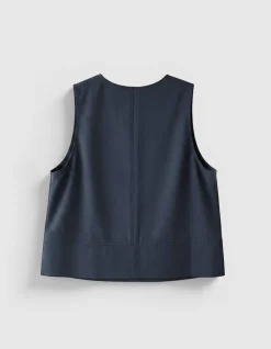 Top loose gris sans manches Femme