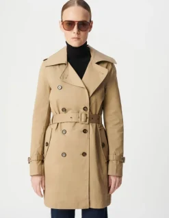 Trench beige capuche noire amovible Femme