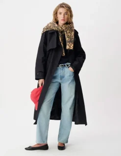 Trench long marine boutonnage croisé Léa Femme