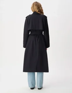 Trench long marine boutonnage croisé Léa Femme