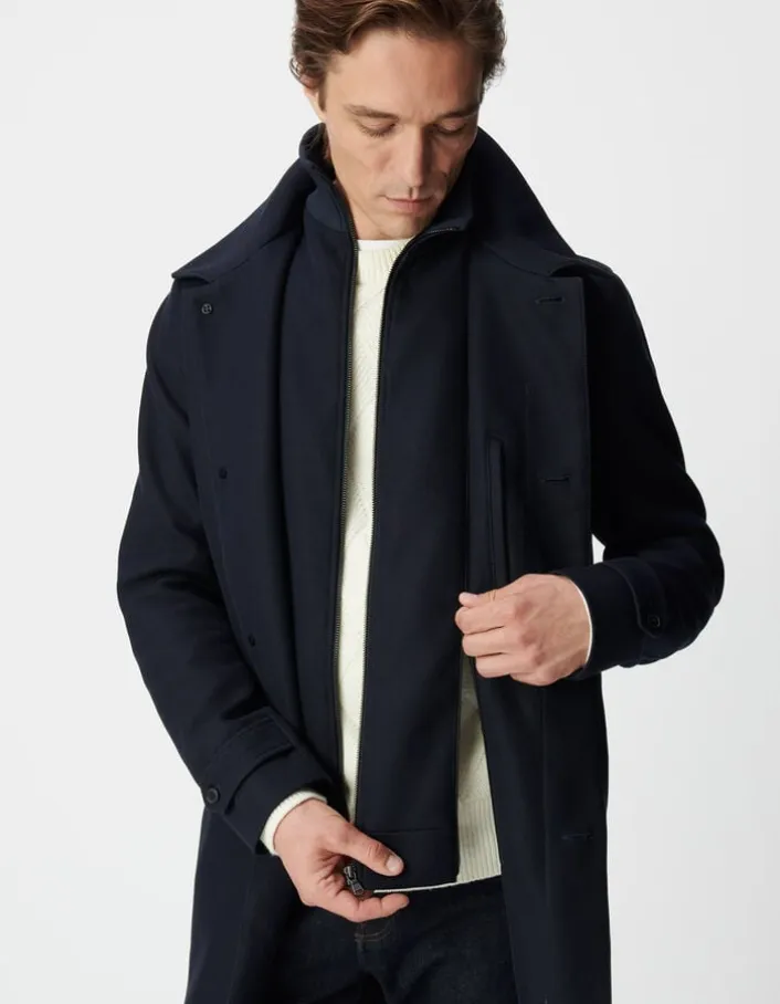 Trench marine avec parementure amovible Homme