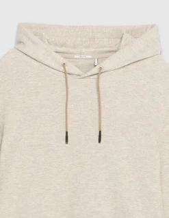 T-shirt à capuche beige maille relief Homme