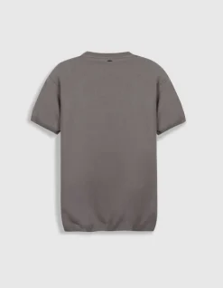 T-shirt col rond gris coton modal Homme
