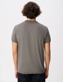 T-shirt col rond gris coton modal Homme