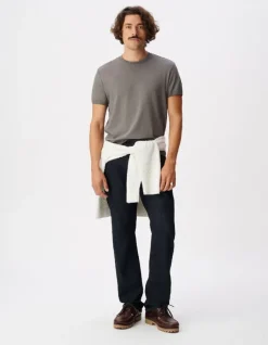 T-shirt col rond gris coton modal Homme