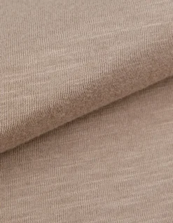 T-shirt col V beige coton flammé Homme