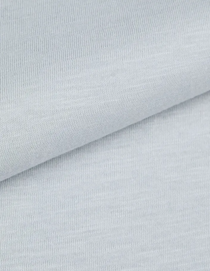 T-shirt col V gris coton flammé Homme