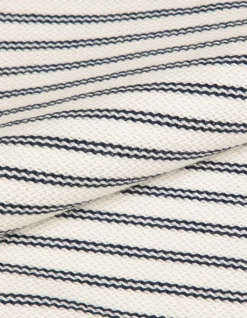 T-shirt écru maille gaufrée motif rayures Homme