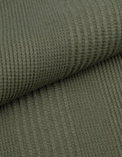 T-shirt kaki maille relief rayures Homme