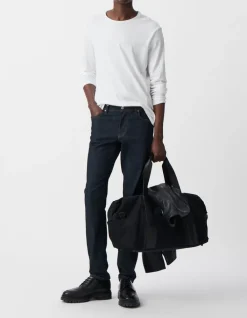 T-shirt L'Essentiel blanc col rond à manches longues Homme
