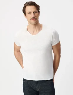 T-shirt L'Essentiel blanc col V Homme