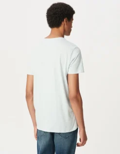 T-shirt L'Essentiel ciel coton bio encolure V Homme
