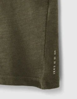 T-shirt L'Essentiel dark kaki à col V Homme