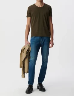 T-shirt L'Essentiel dark kaki à col V Homme