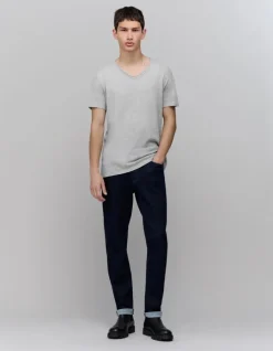 T-shirt L'Essentiel gris col V Homme