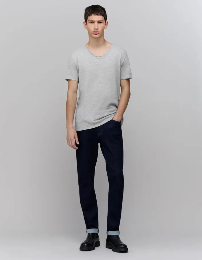 T-shirt L'Essentiel gris col V Homme