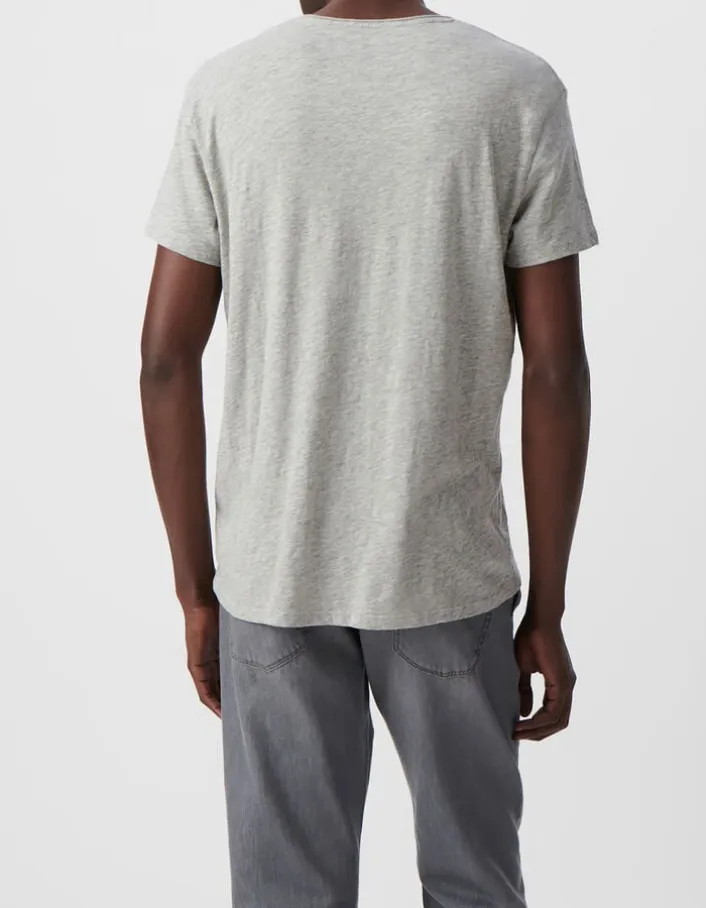 T-shirt L'Essentiel gris col V Homme