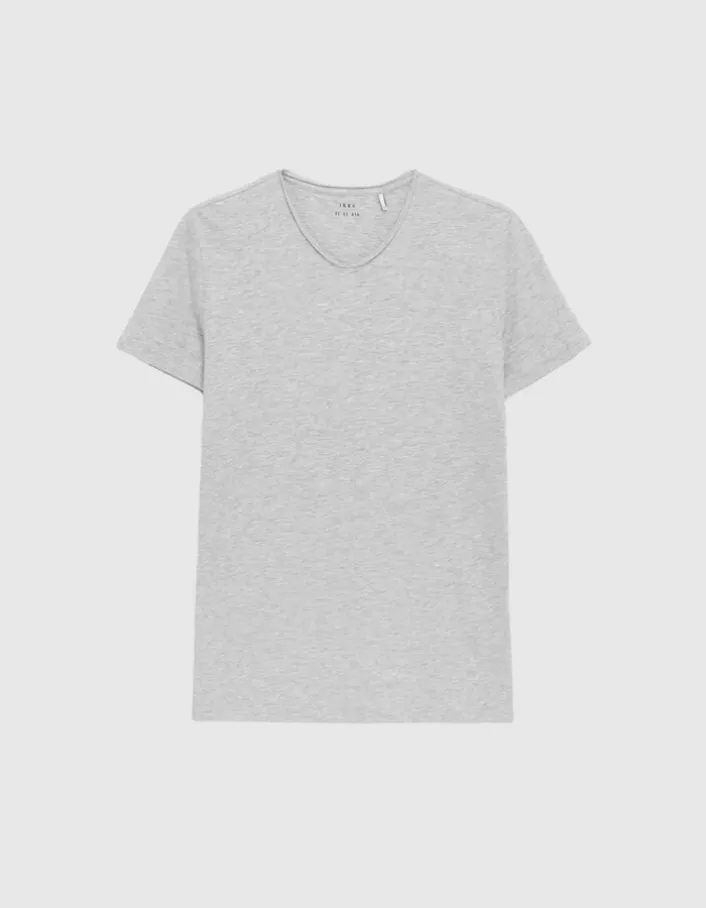 T-shirt L'Essentiel gris col V Homme