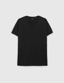 T-shirt L'Essentiel noir col V Homme