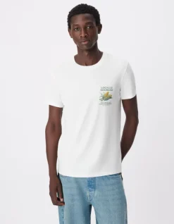 T-shirt manches courtes blanc visuels maïs Homme