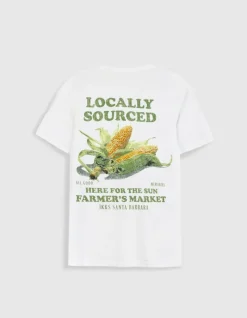 T-shirt manches courtes blanc visuels maïs Homme
