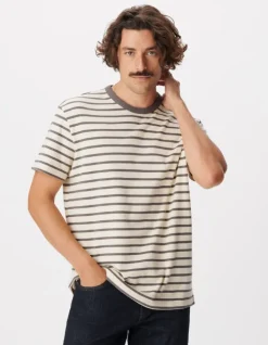 T-shirt manches courtes rayures grises Homme