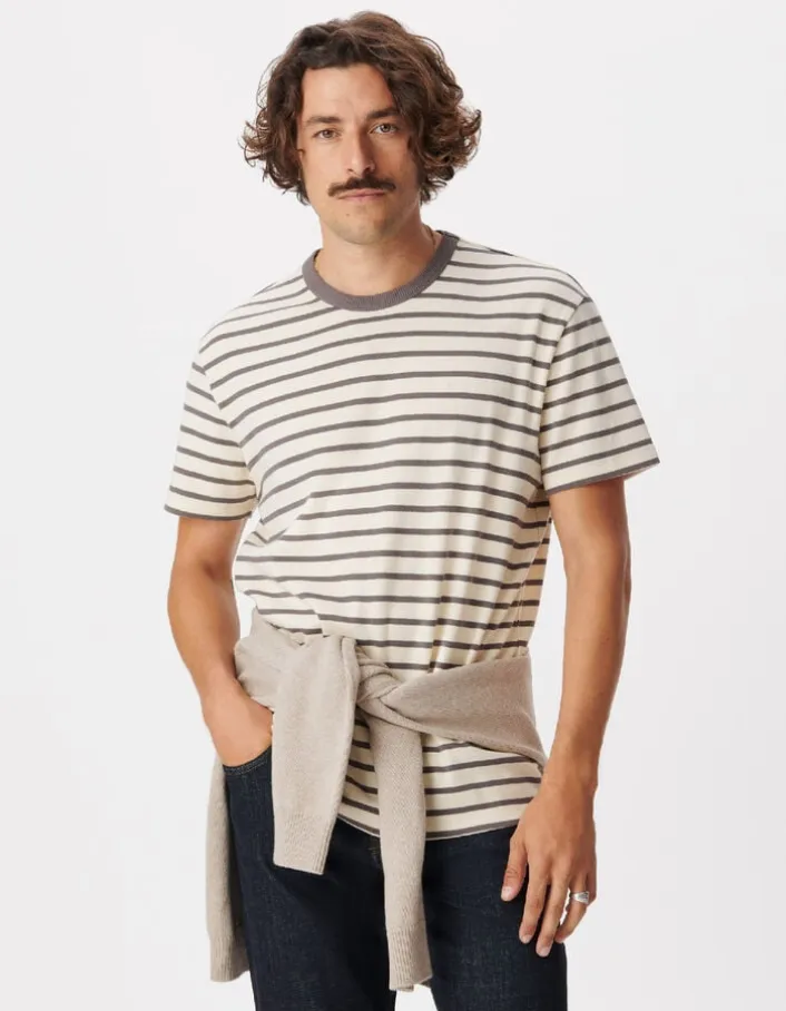 T-shirt manches courtes rayures grises Homme
