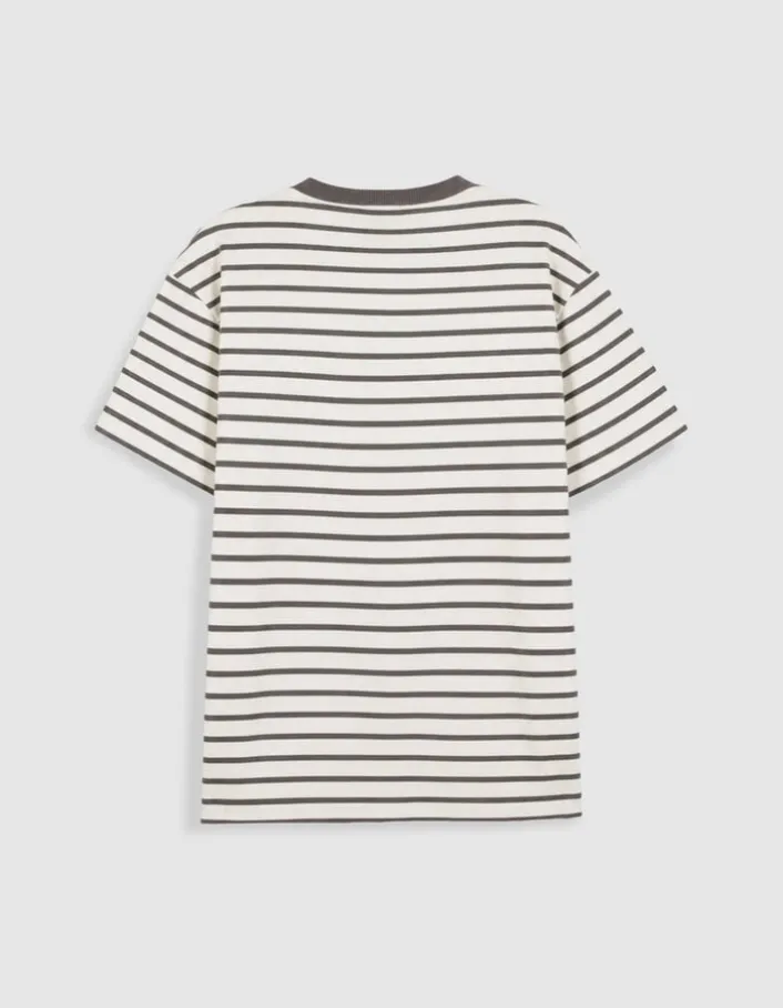 T-shirt manches courtes rayures grises Homme