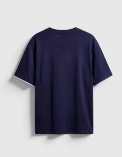 T-shirt marine effet trompe-l'oeil Homme