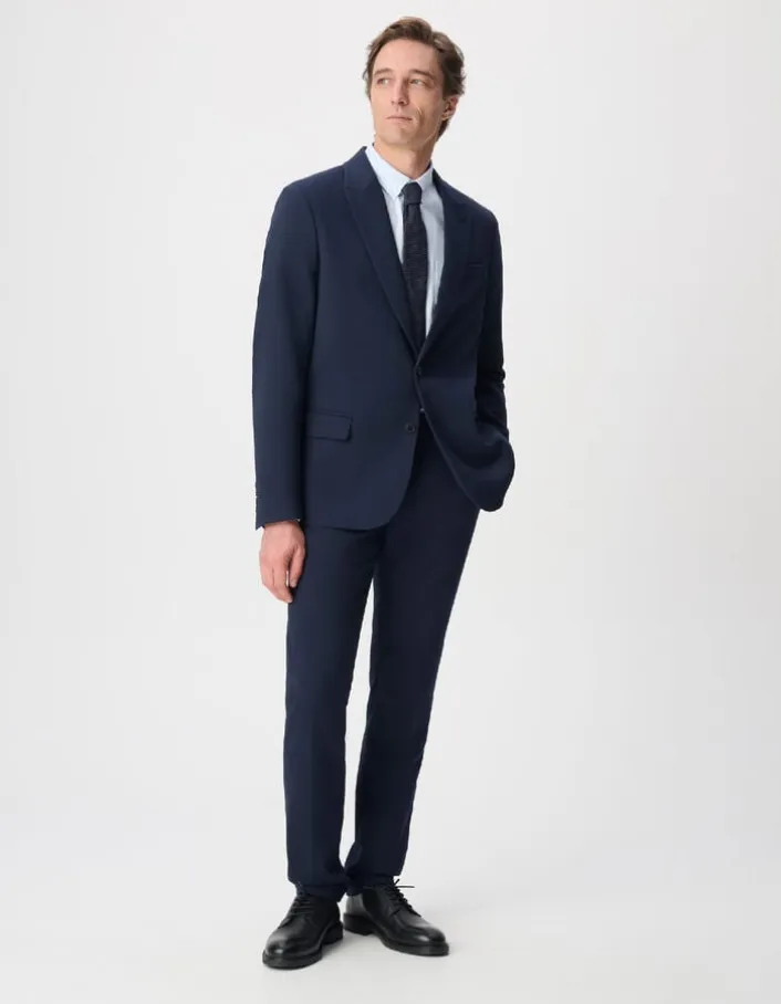 Veste de costume marine twill fantaisie Homme