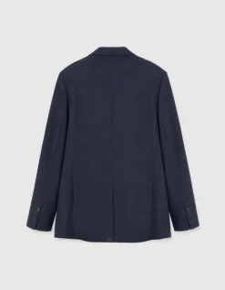 Veste de costume marine twill fantaisie Homme