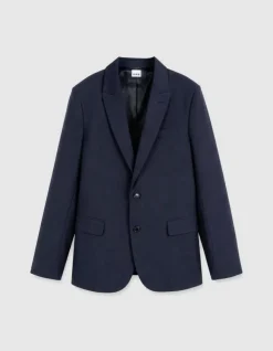 Veste de costume marine twill fantaisie Homme
