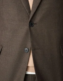 Veste de costume marron flanelle 100% laine Homme