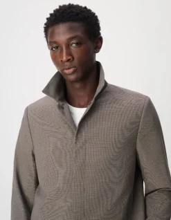 Veste de costume marron motif pied-de-puce Homme