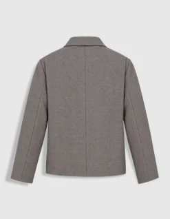 Veste de costume marron motif pied-de-puce Homme